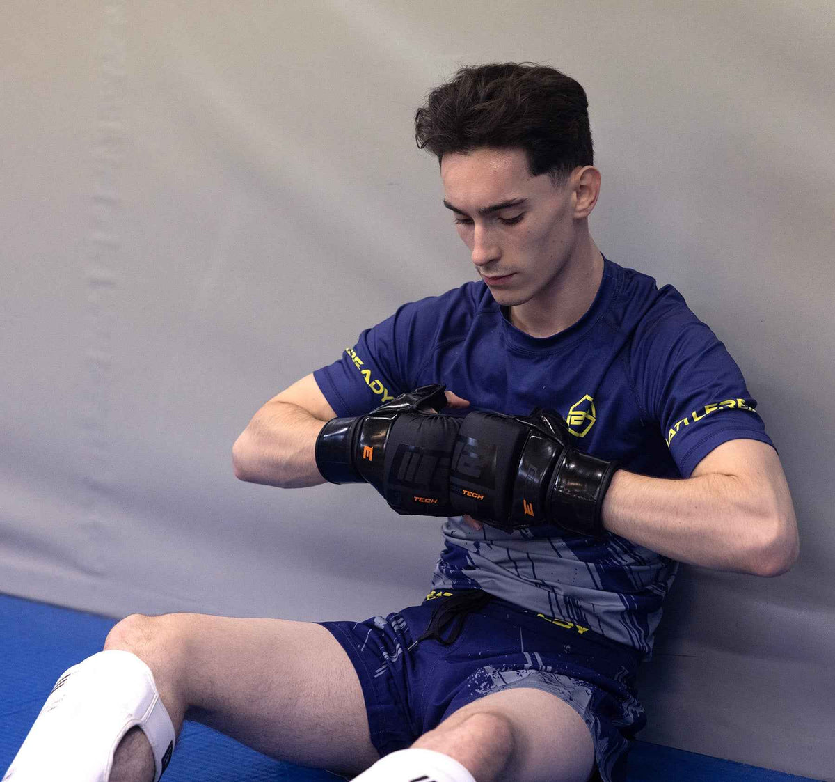 Hybrid MMA Fight Shorts - Navy/Grey