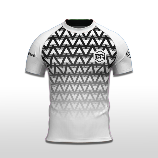 White Ranked BJJ Rash guard - BattleReady Fightwear