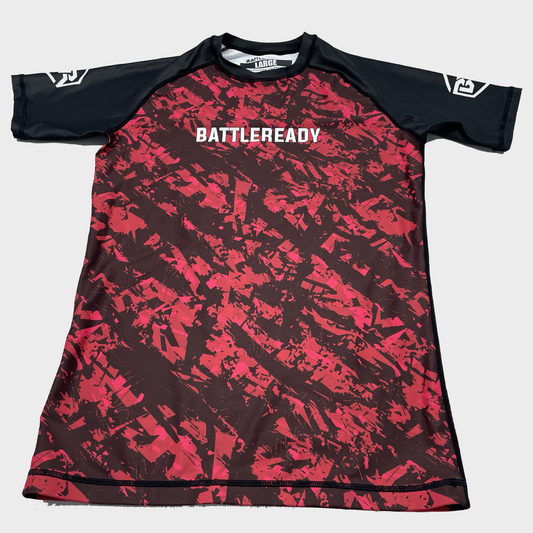 Red Vortex Rash Guard - BattleReady Fightwear
