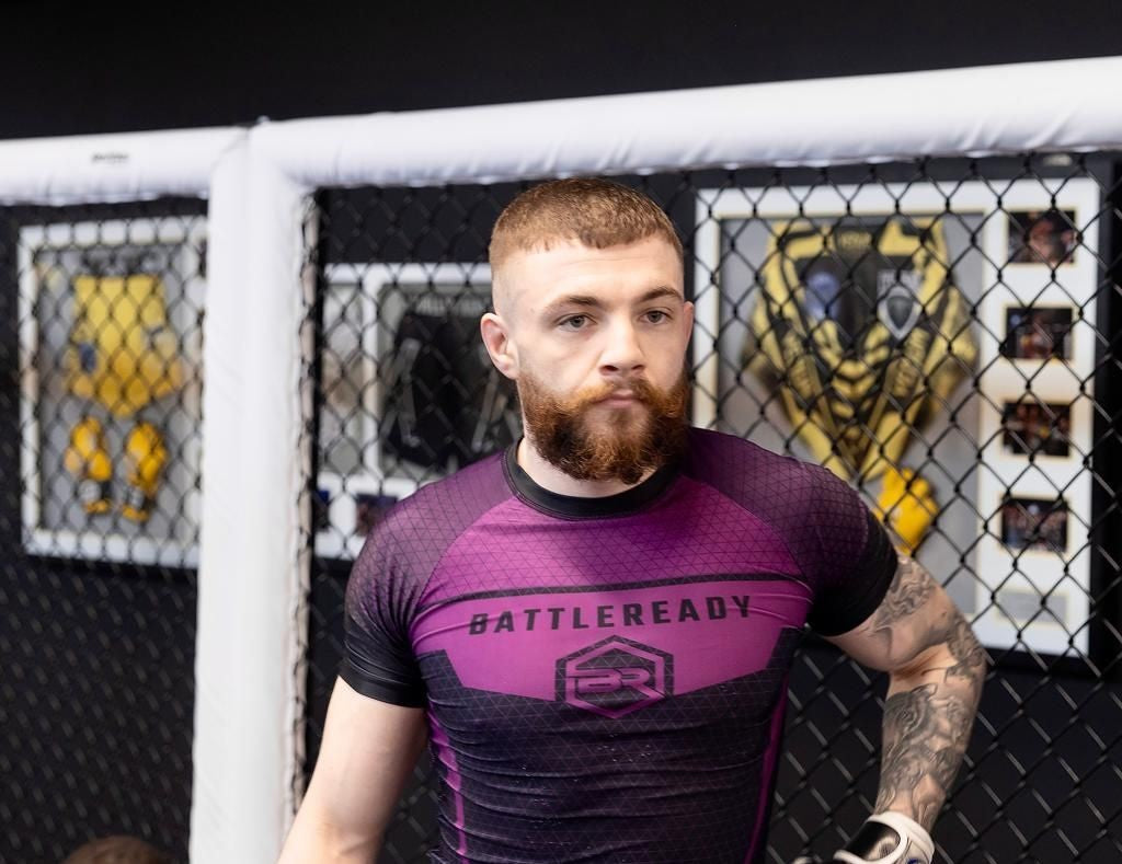 Frankie Gibson MMA Fighter in Battleready rash guard