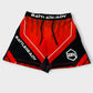 Red High Split MMA Shorts