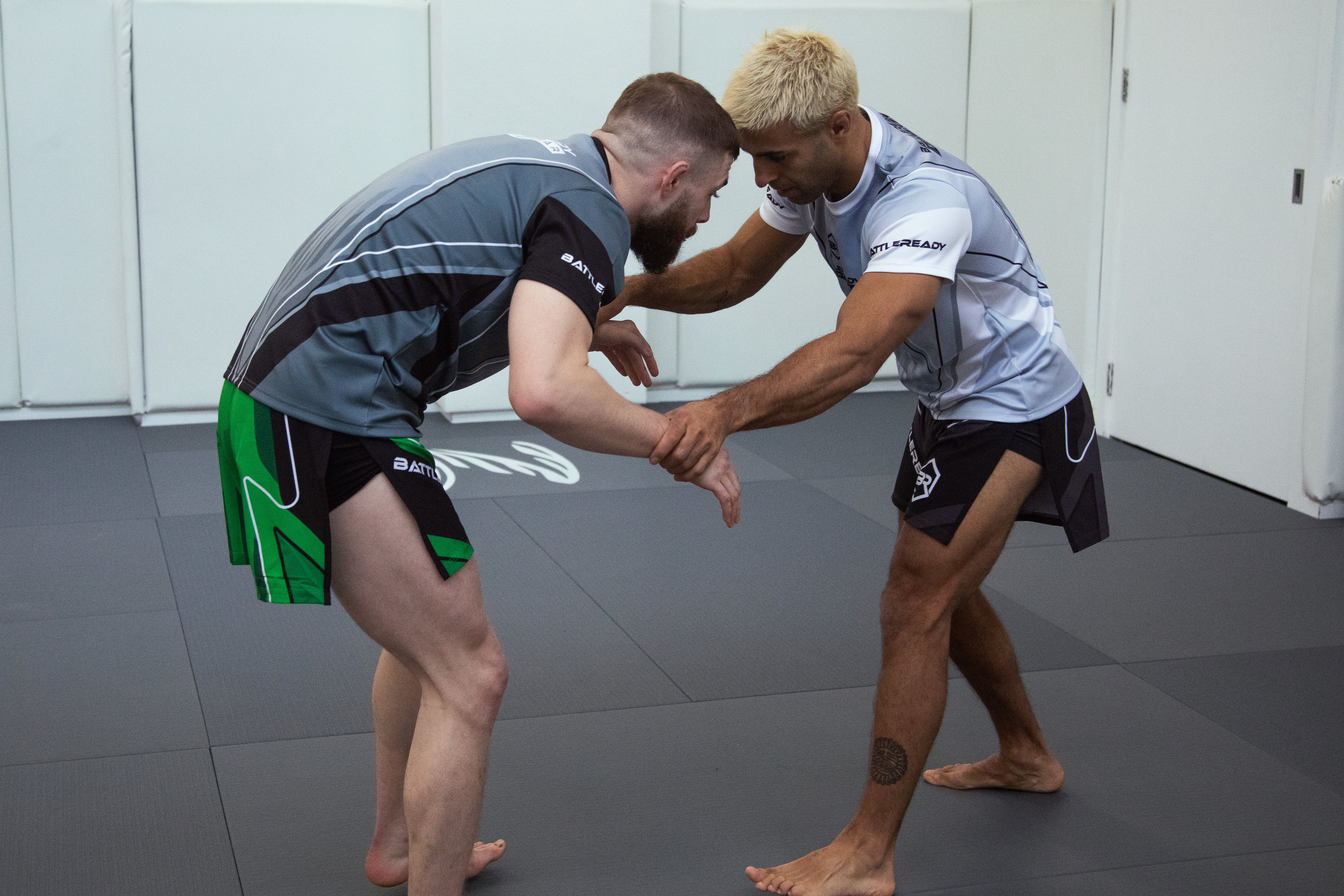 Green High Split MMA Shorts