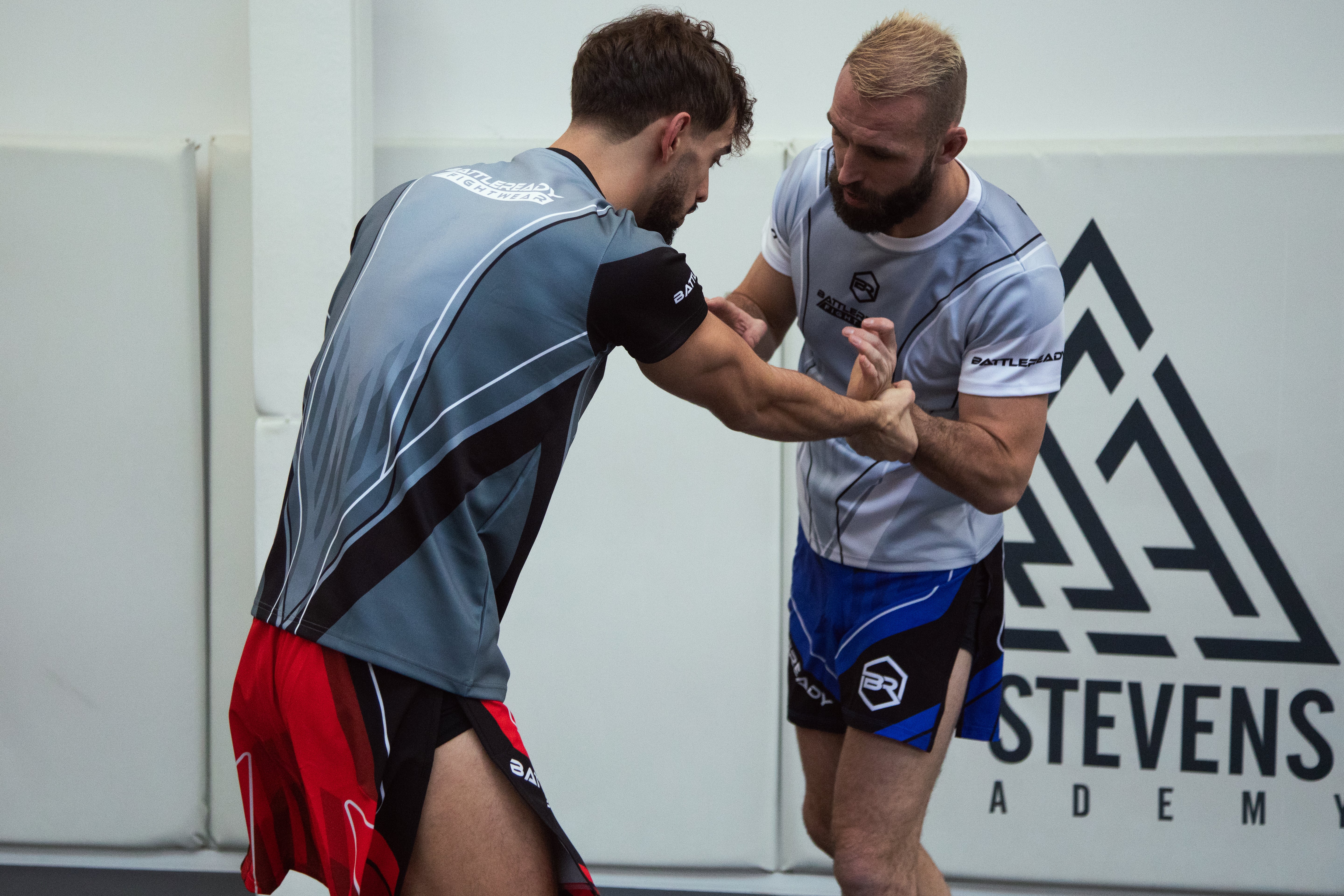 Blue High Split MMA Shorts