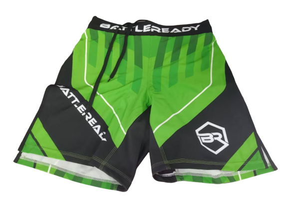 Green High Split MMA Shorts