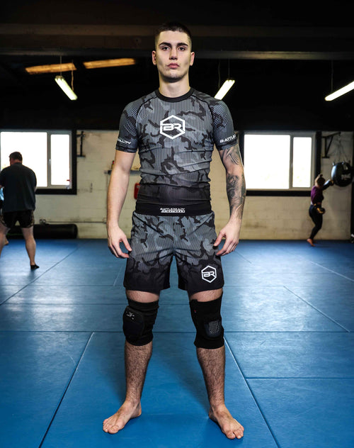 Black Camo MMA BJJ Shorts