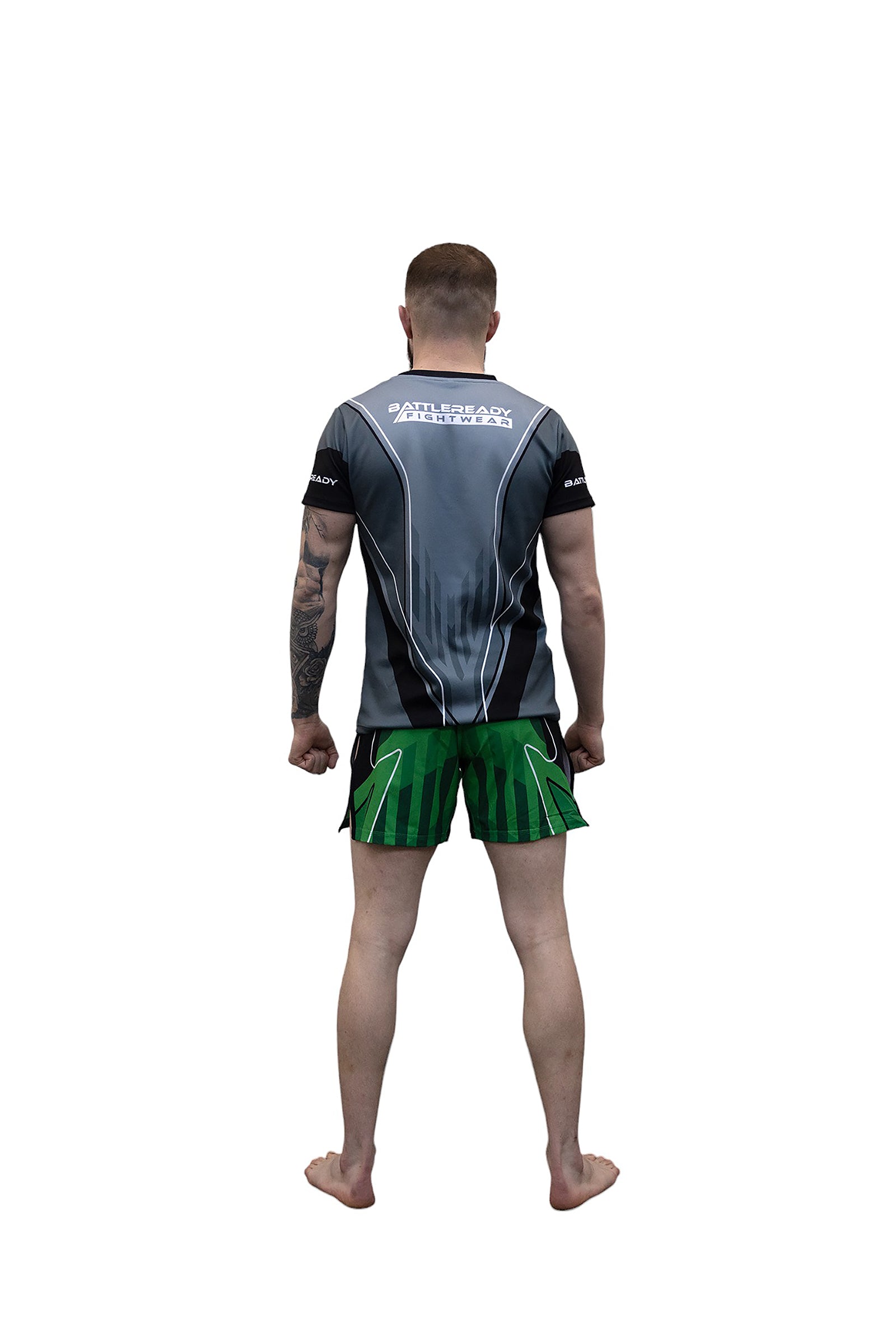 Green High Split MMA Shorts