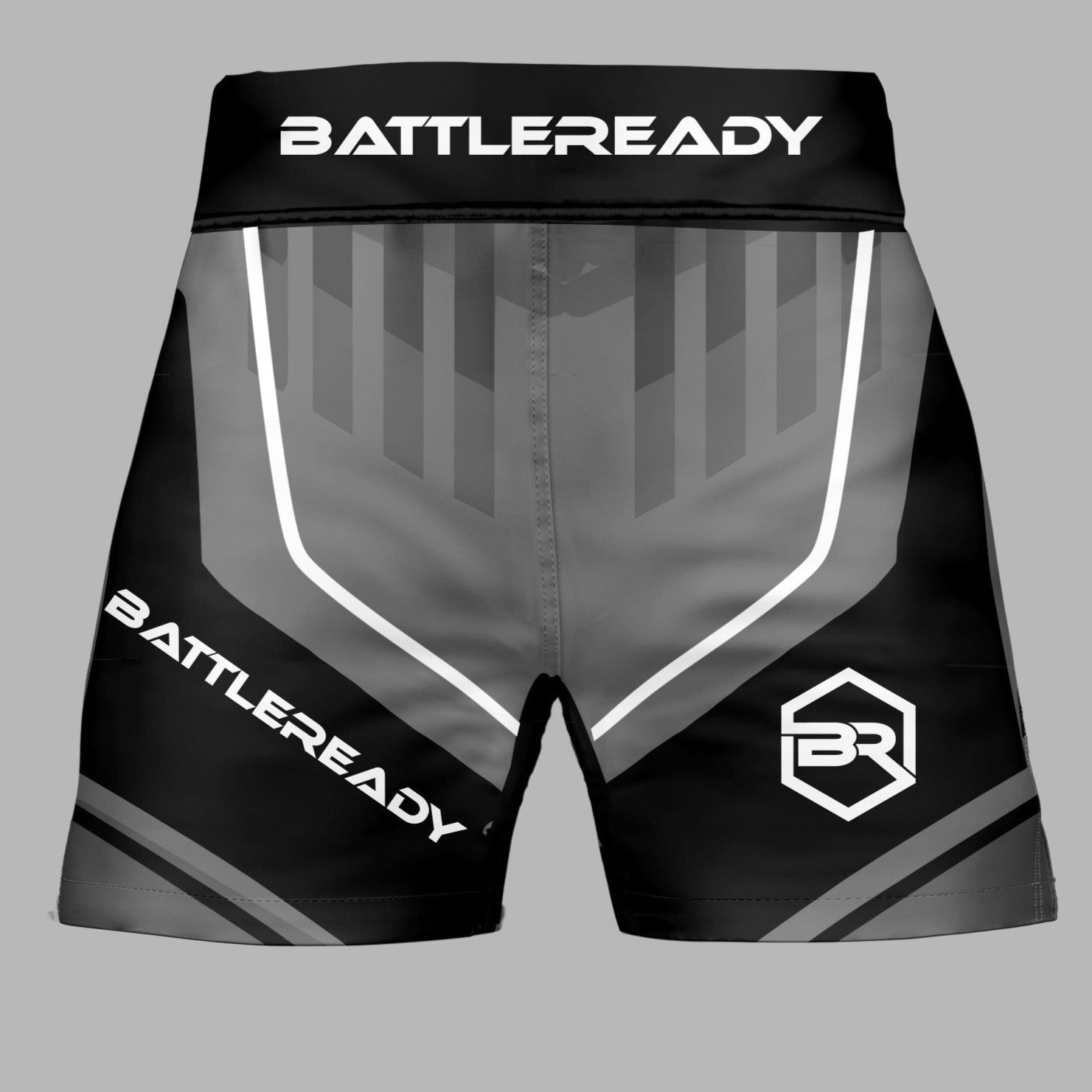 Black High Split MMA Shorts