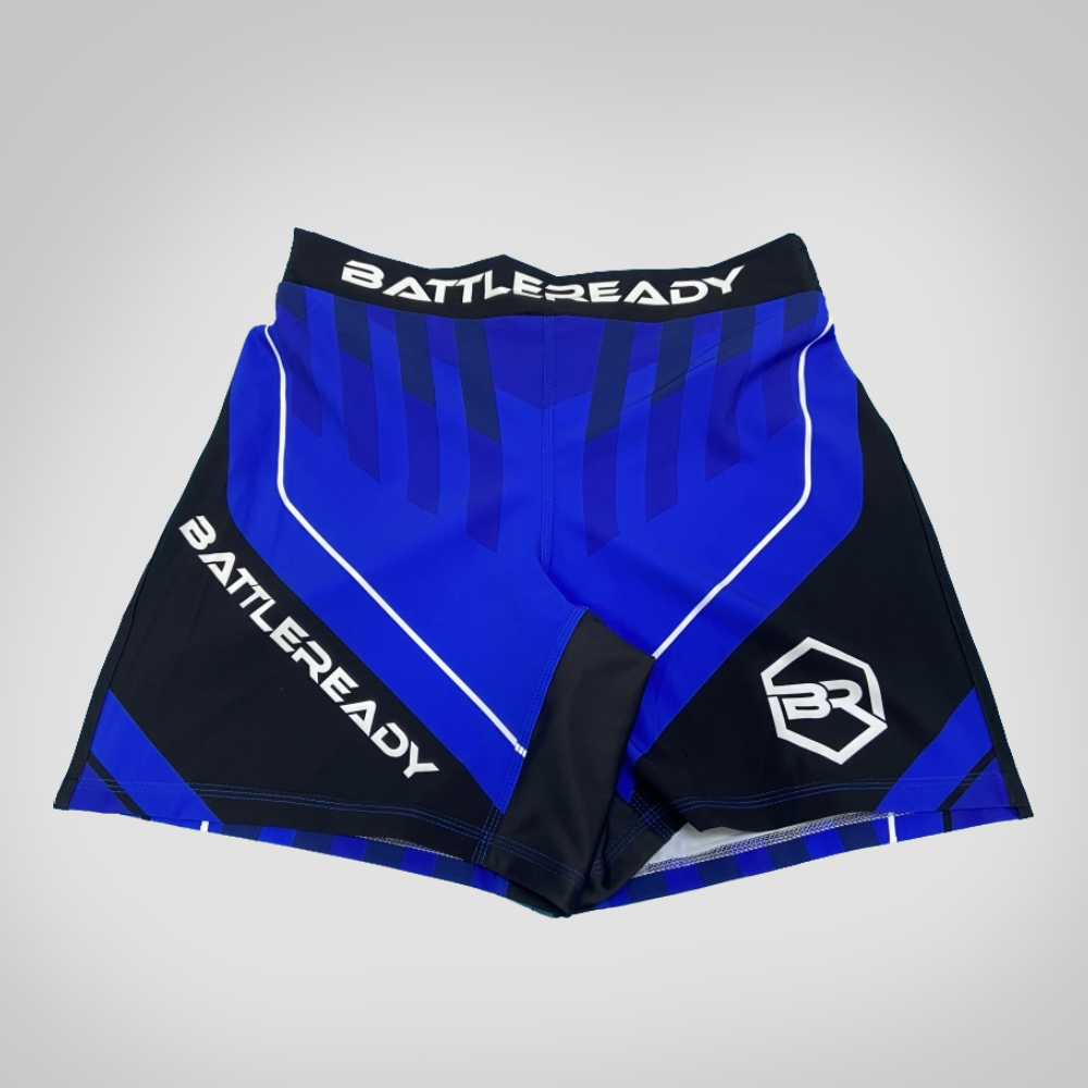 Blue High Split MMA Shorts