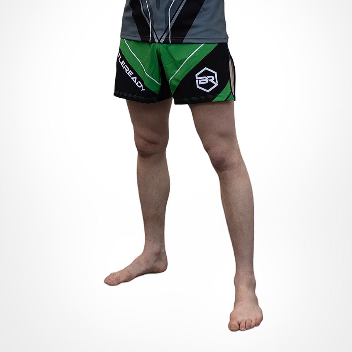 Green High Split MMA Shorts