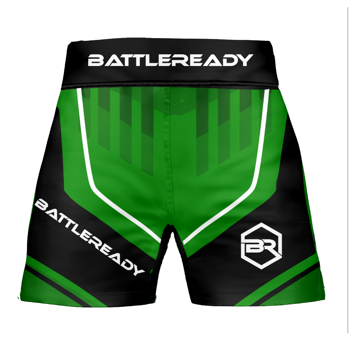 Green High Split MMA Shorts