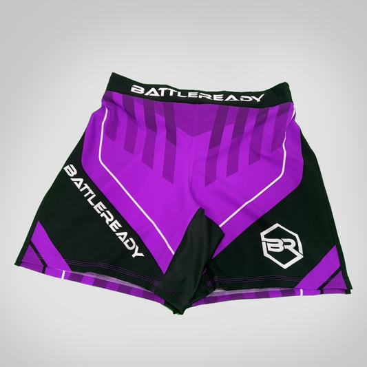 Purple High Split MMA Shorts