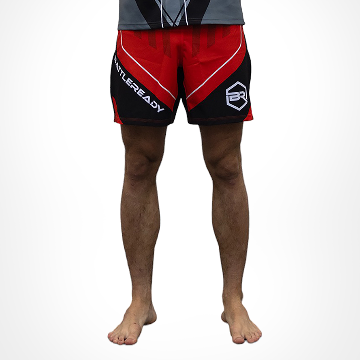 Red High Split MMA Shorts