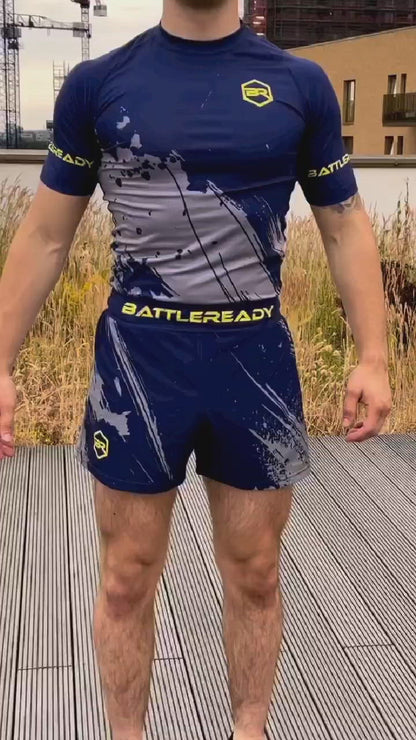 Hybrid MMA Fight Shorts - Navy/Grey