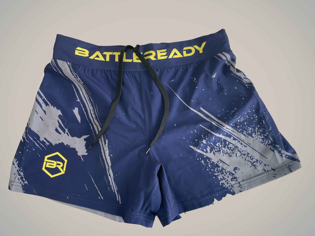 Hybrid MMA Fight Shorts - Navy/Grey