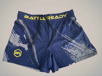 Hybrid MMA Fight Shorts - Navy/Grey