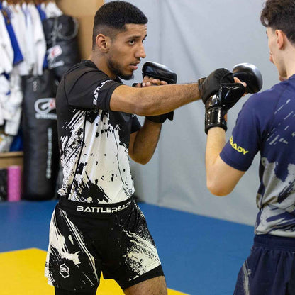 Hybrid MMA Fight Shorts - Black/White