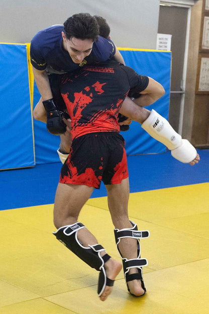Hybrid MMA Fight Shorts - Black/Red