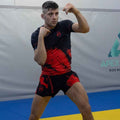 Hybrid MMA Fight Shorts - Black/Red