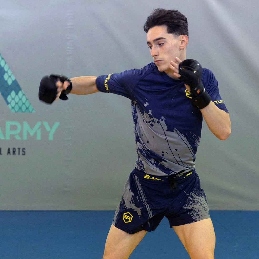 Hybrid MMA Fight Shorts - Navy/Grey