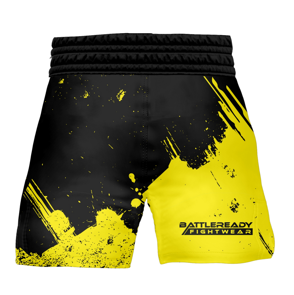 Hybrid MMA Fight Shorts - Black/Yellow