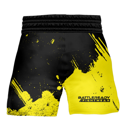 Hybrid MMA Fight Shorts - Black/Yellow