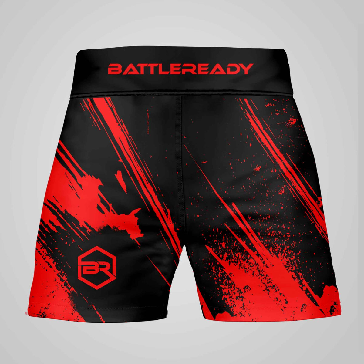 Hybrid MMA Fight Shorts - Black/Red