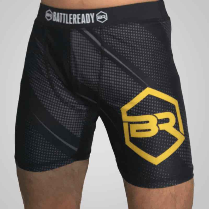 Vale Tudo MMA Compression Fight Shorts - Black/Gold