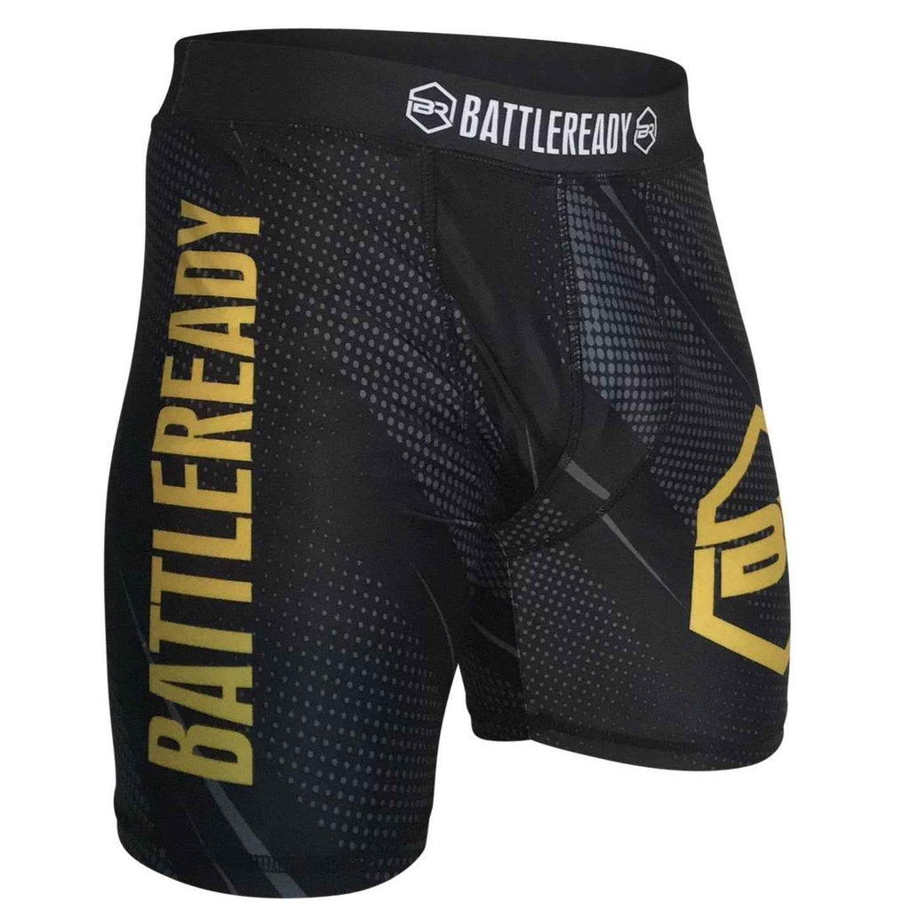 Vale Tudo MMA Compression Fight Shorts - Black/Gold