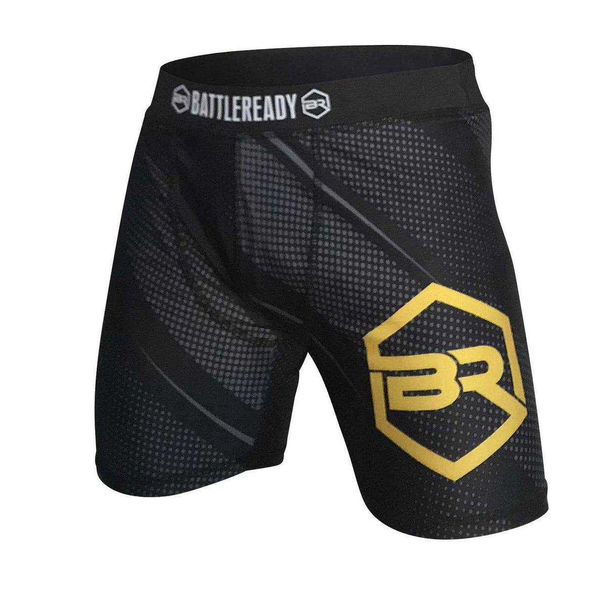 Vale Tudo MMA Compression Fight Shorts - Black/Gold