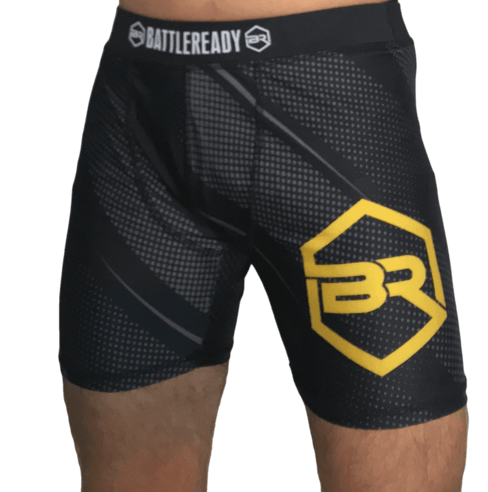 Vale Tudo MMA Compression Fight Shorts - Black/Gold