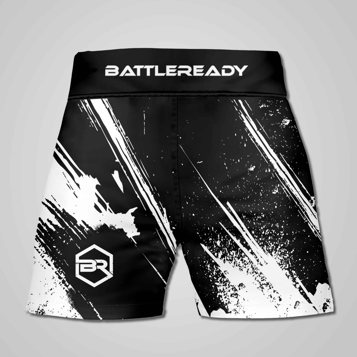 Hybrid MMA Fight Shorts - Black/White
