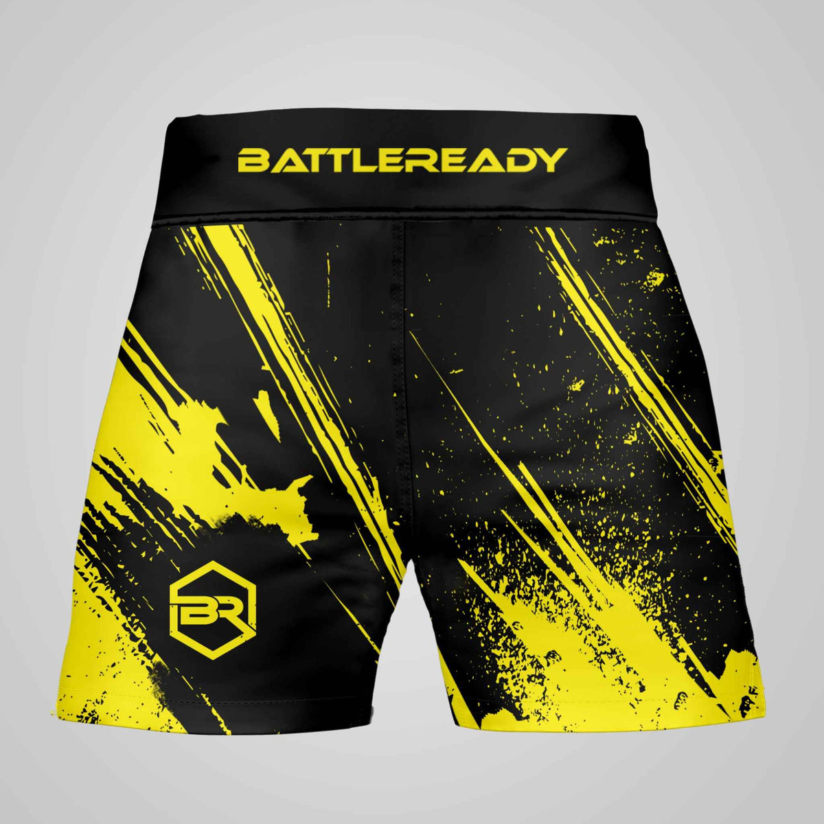Hybrid MMA Fight Shorts - Black/Yellow